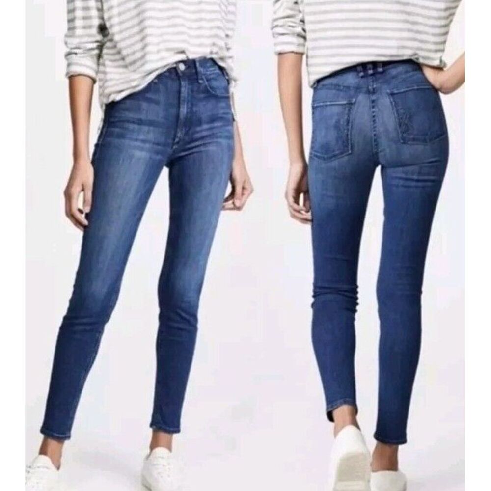 MCGUIRE Mid‎ Rise Distressed Newton Ankle Skinny Jeans Anthro Sz 25 Petite EUC
